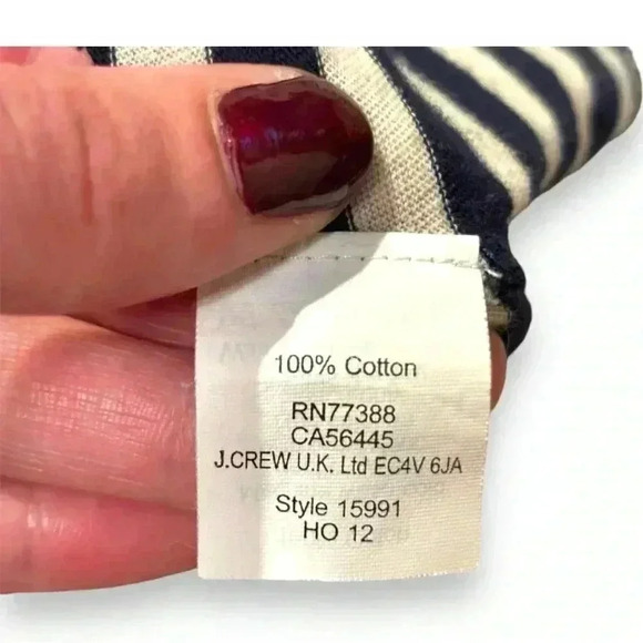 J. Crew Printed tissue turtleneck Women’s large Black/ivory Striped 100% cotton - Picture 10 of 16
